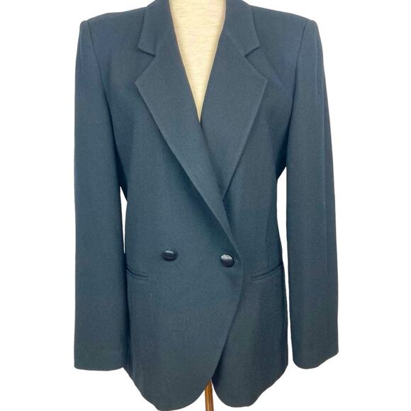 CHRISTIAN DIOR Classic Wool Blazer in Black - Size 6